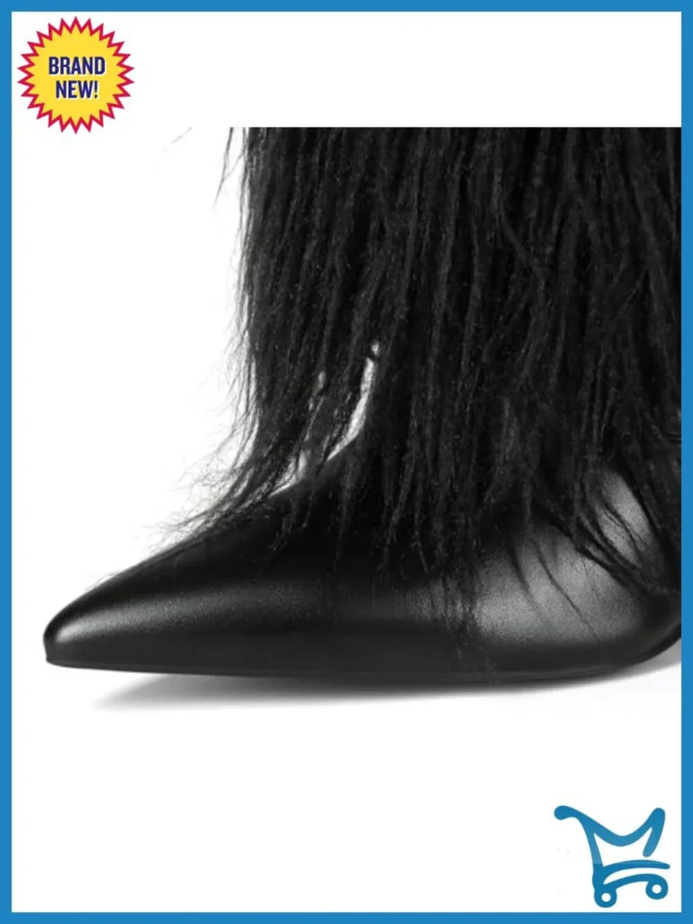 Faux Fur Over-the-Knee High Heel Boots Wide Calf Zip Closure